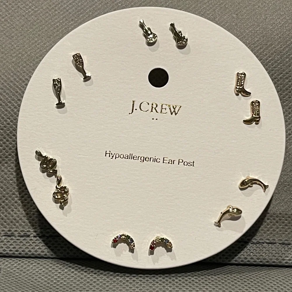 J. Crew Factory Icon Stud Earrings, Set of Six Pair - NWT - Picture 2 of 3